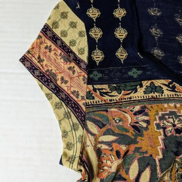 LUCKY BRAND Women's Cap Sleeves Top Blouse  Size XS  Multi Color Print - Picture 3 of 5